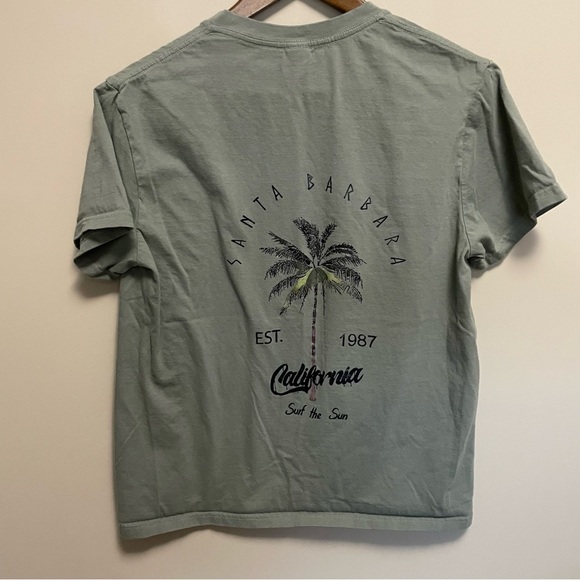 Olive Green Short Sleeve Crew Neck Tee Santa Barbara Women’s Medium Fits - Picture 5 of 7